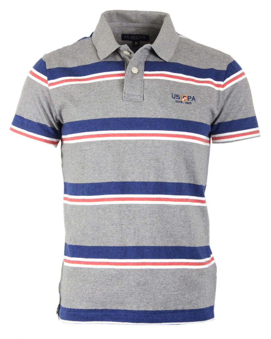 Polo Short Blue Grey Stripes
