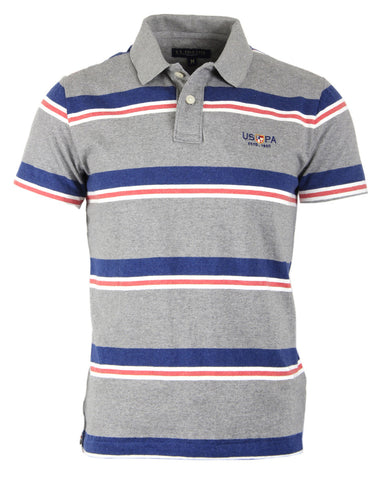 Polo Short Blue Grey Stripes